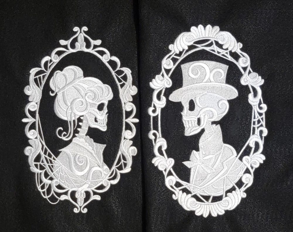 Embroidery Skeleton Cameo, 11 Skull