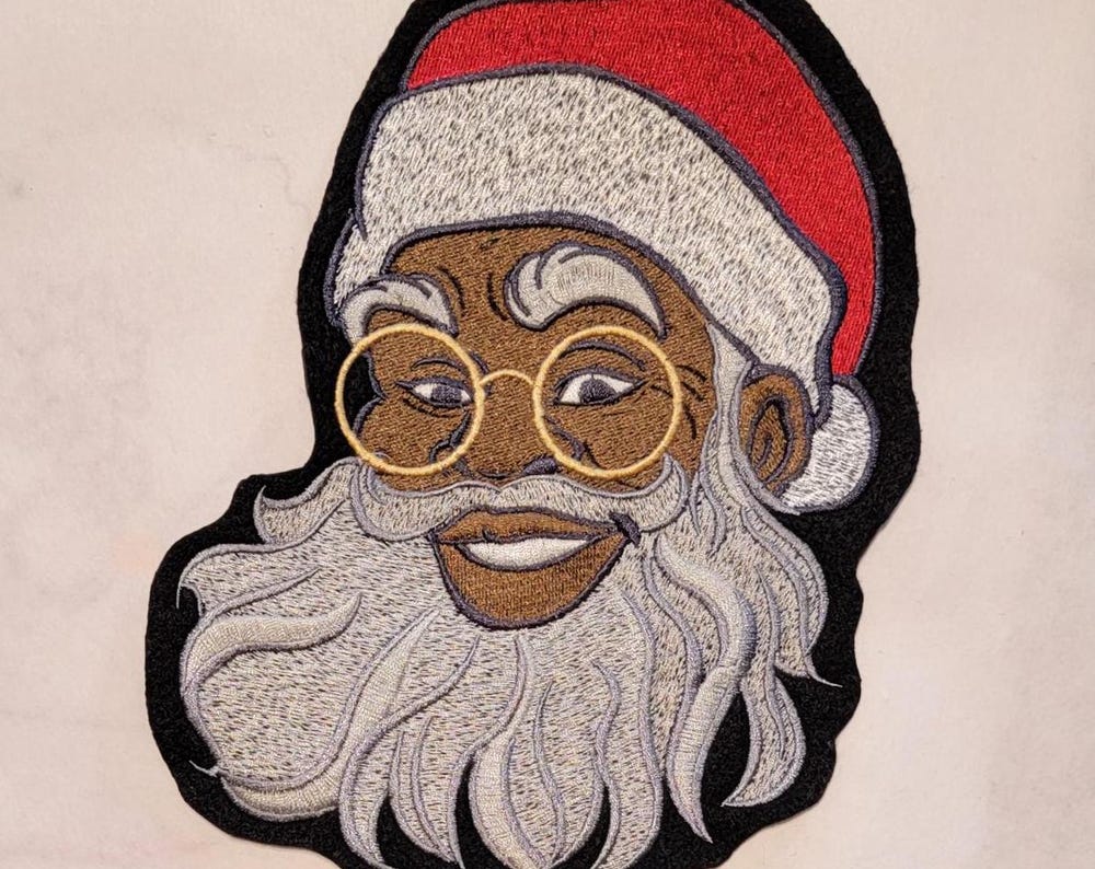 African American Santa Clause Iron-on Patch
