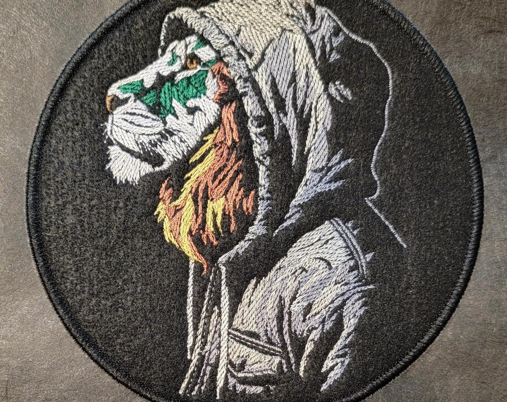 Hoodie Lion Patch, Urban Lion in Hoodie Iron-on Patch