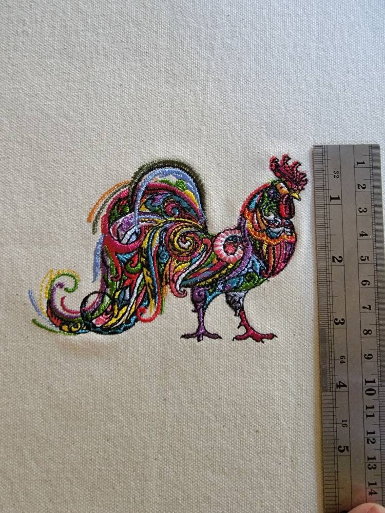 Rooster, Tapestry, Embroidery, Embroidered Rooster, Wall Hangings, Kitchen Decor, Rooster Kitchen Wall Hanging, Rooster Art Wall Decor