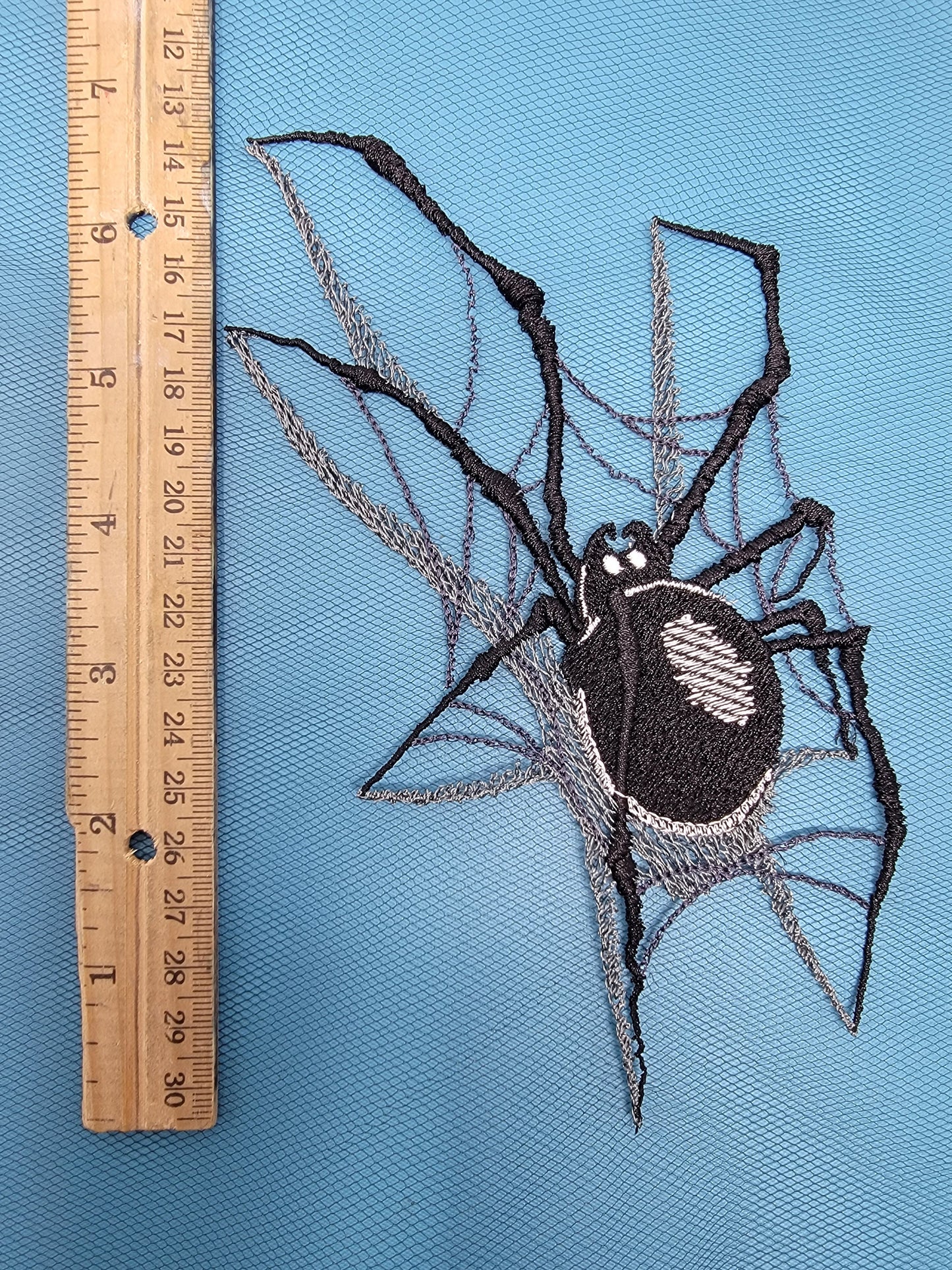 Spider Web Appliques, Embroidery Horror Patch, Spiders, Halloween Decor, Spider Patch