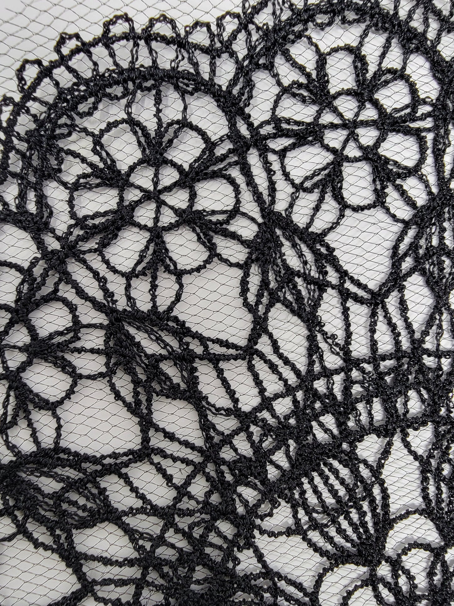 3 Piece Set of Black Lace Doily 7" Table Runners