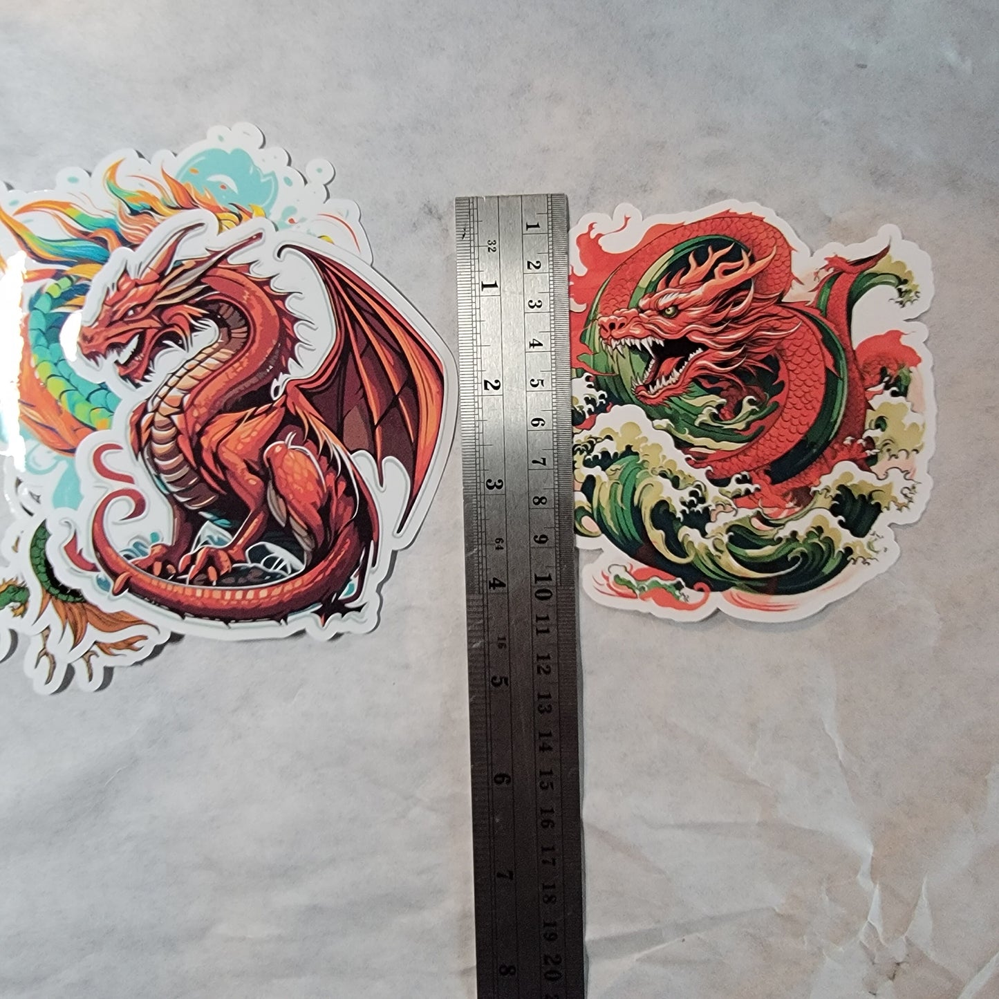 Dragon Stickers, Set of 5 Waterproof Vinyl Glossy Dragons, GOT inspired, Scary