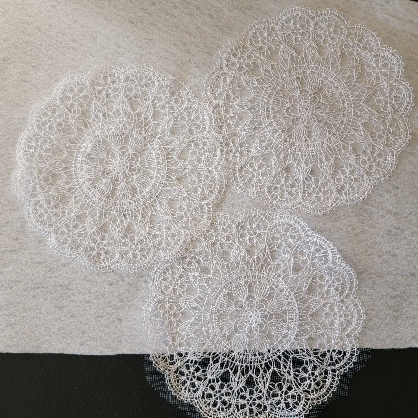 3 Piece Set of White Lace Doily 7" Table Runners