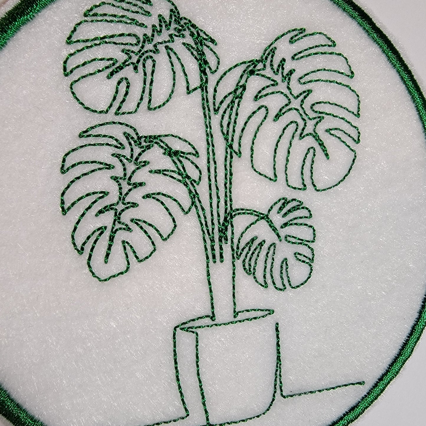 Monstera Iron-on Felt Patch, Monstera plant Patch, 4" patches, Monstera Embroidery Patch