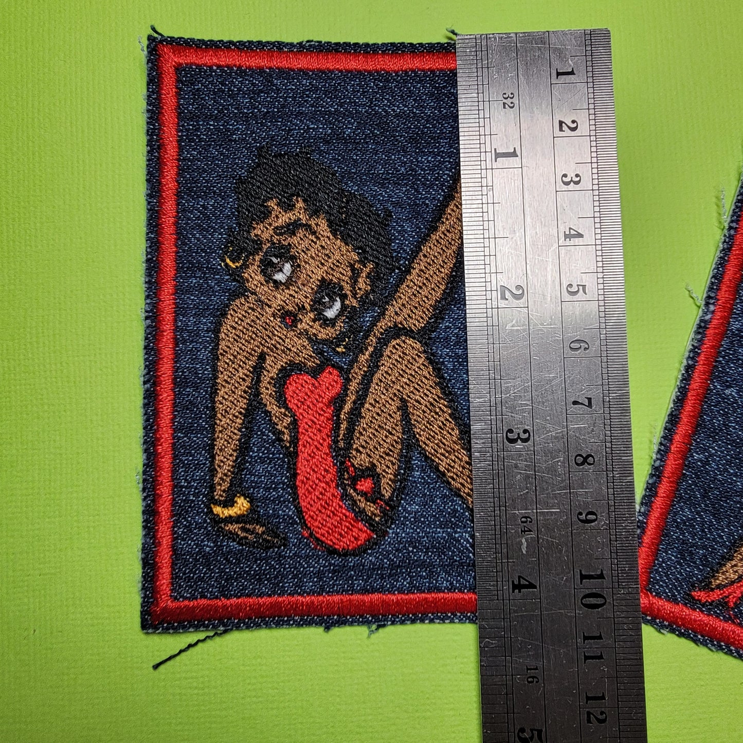 Black Betty Boop Patch on Upcycled Denim, Black History, Black Icons