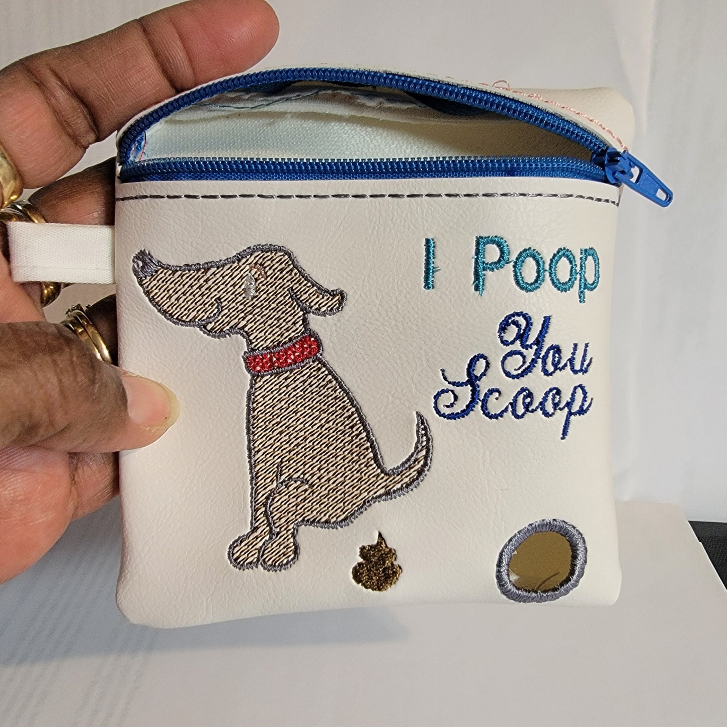 Dog Poo Bag Pouch, Marine Vinyl, Poo Bag Dispenser, Dog Lovers, Poop,