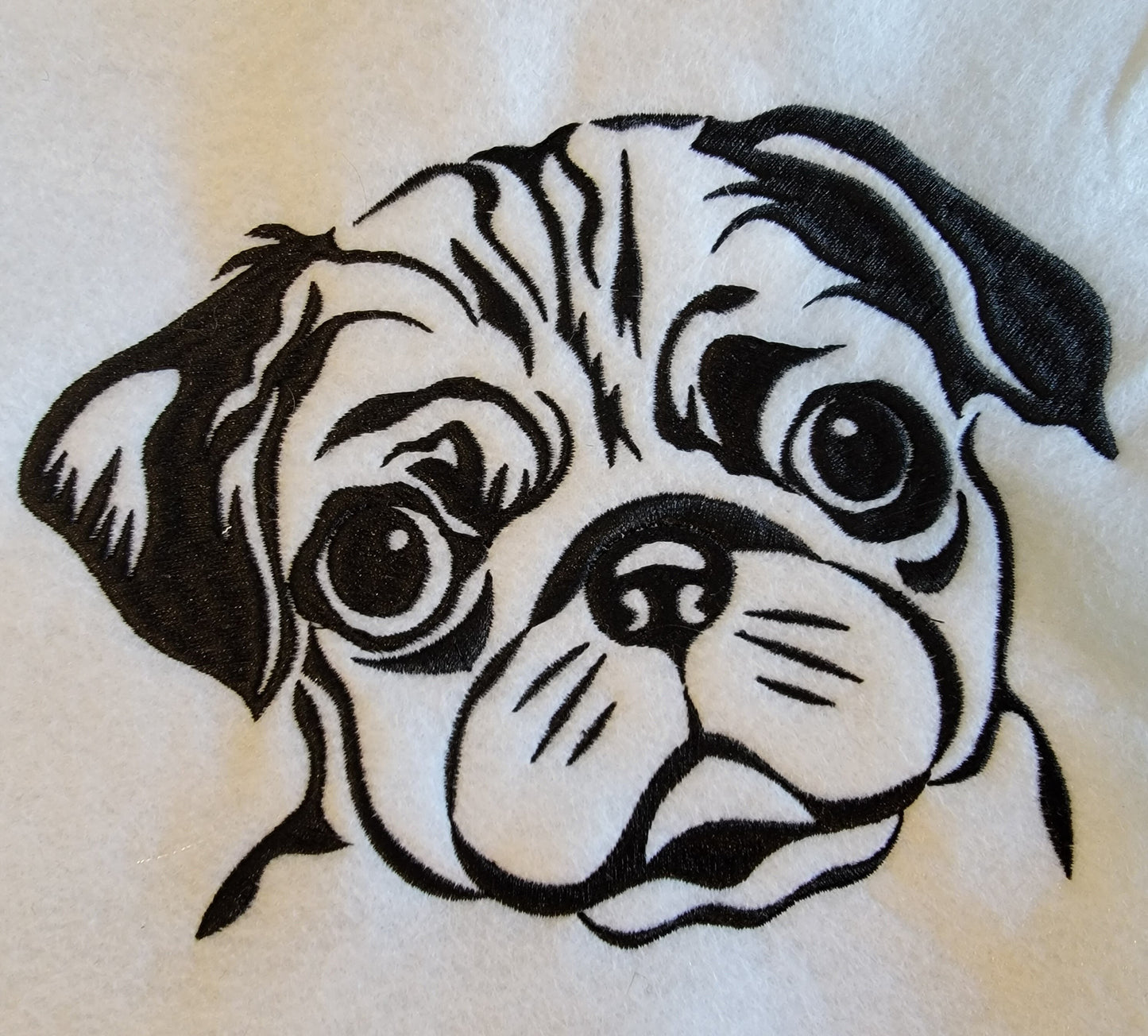 Pug Dog, Embroidery, Pug Lovers, Personalized Gift, Small House Puppy, Pet Appliques, Animal Designs, Rug,