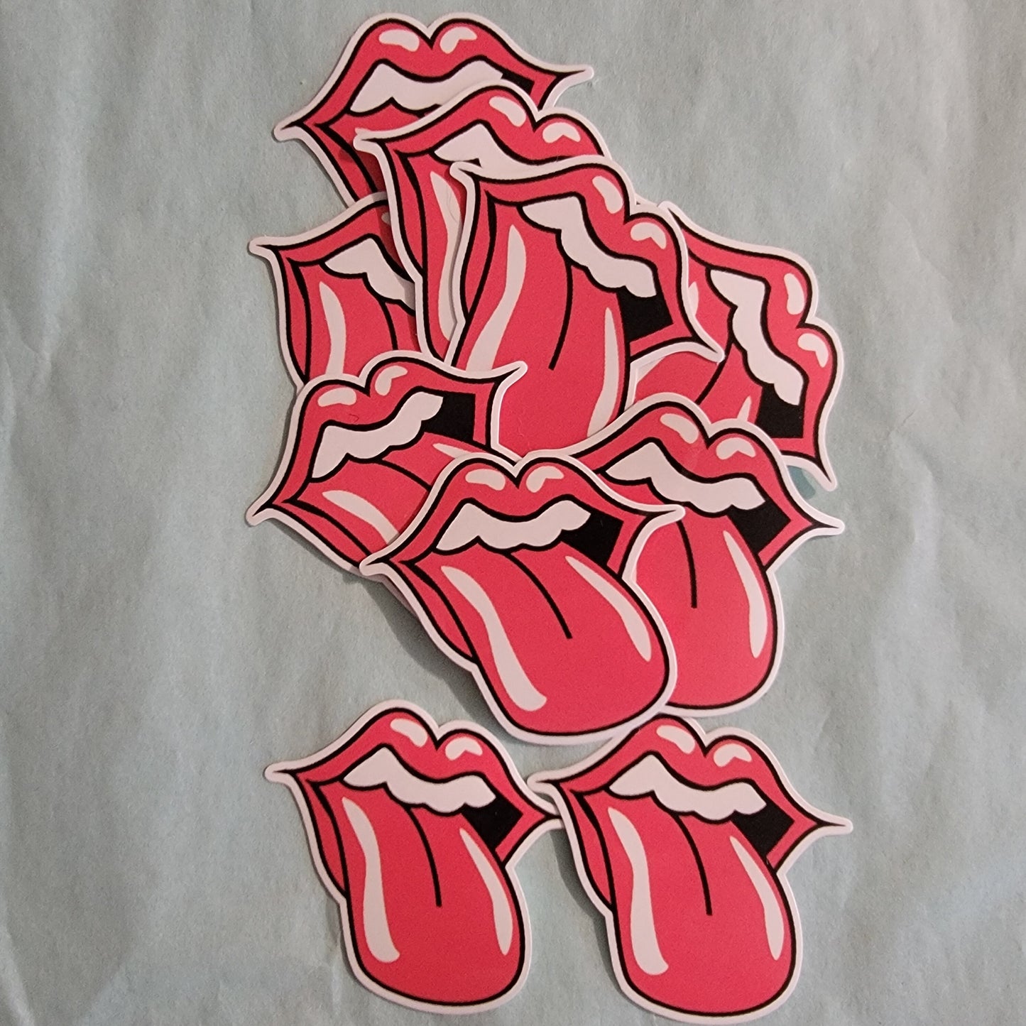 12 Tongue Vinyl Laminated Water Proof Stickers,