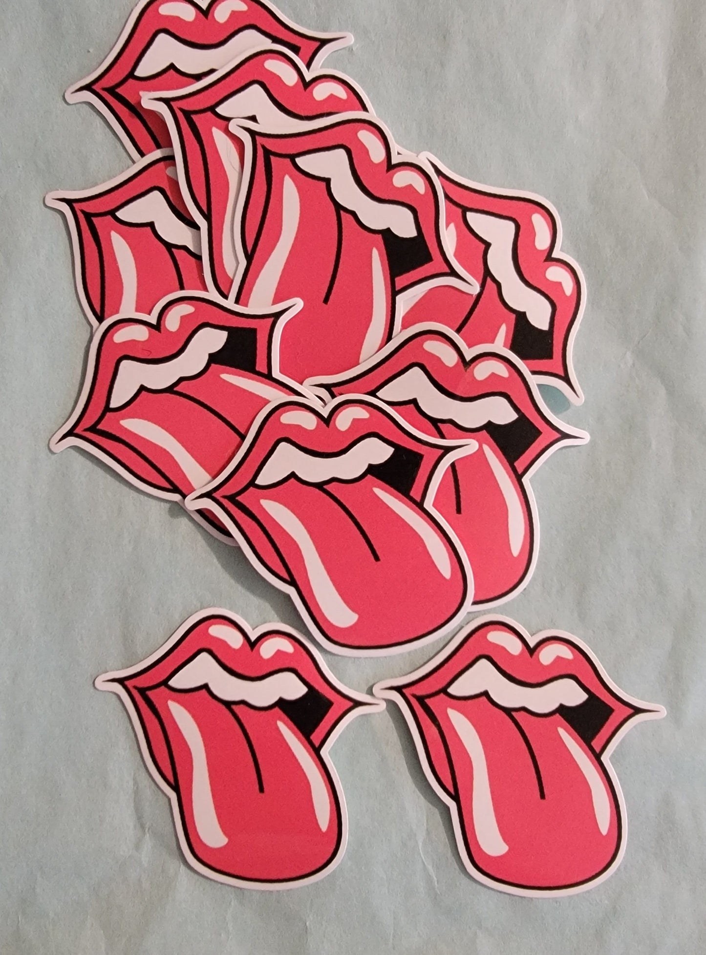 12 Tongue Vinyl Laminated Water Proof Stickers,