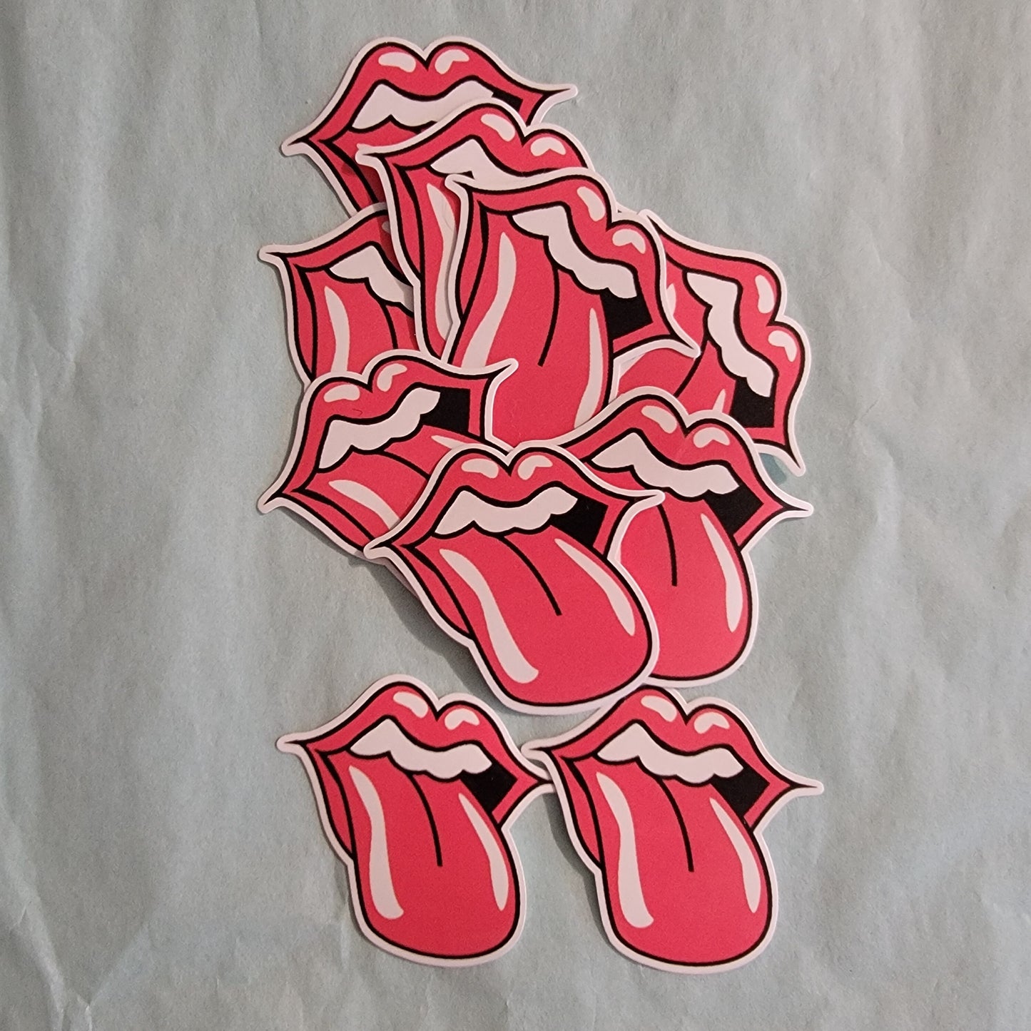 12 Tongue Vinyl Laminated Water Proof Stickers,