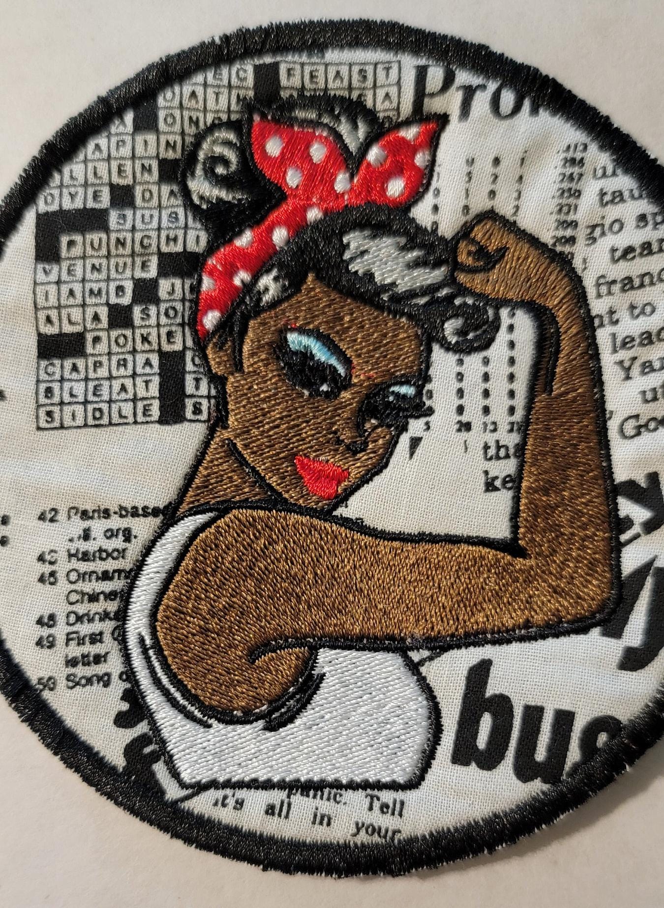 Black Rosie the Riveter Patch, 4" Patch, Black Icons and History, American History