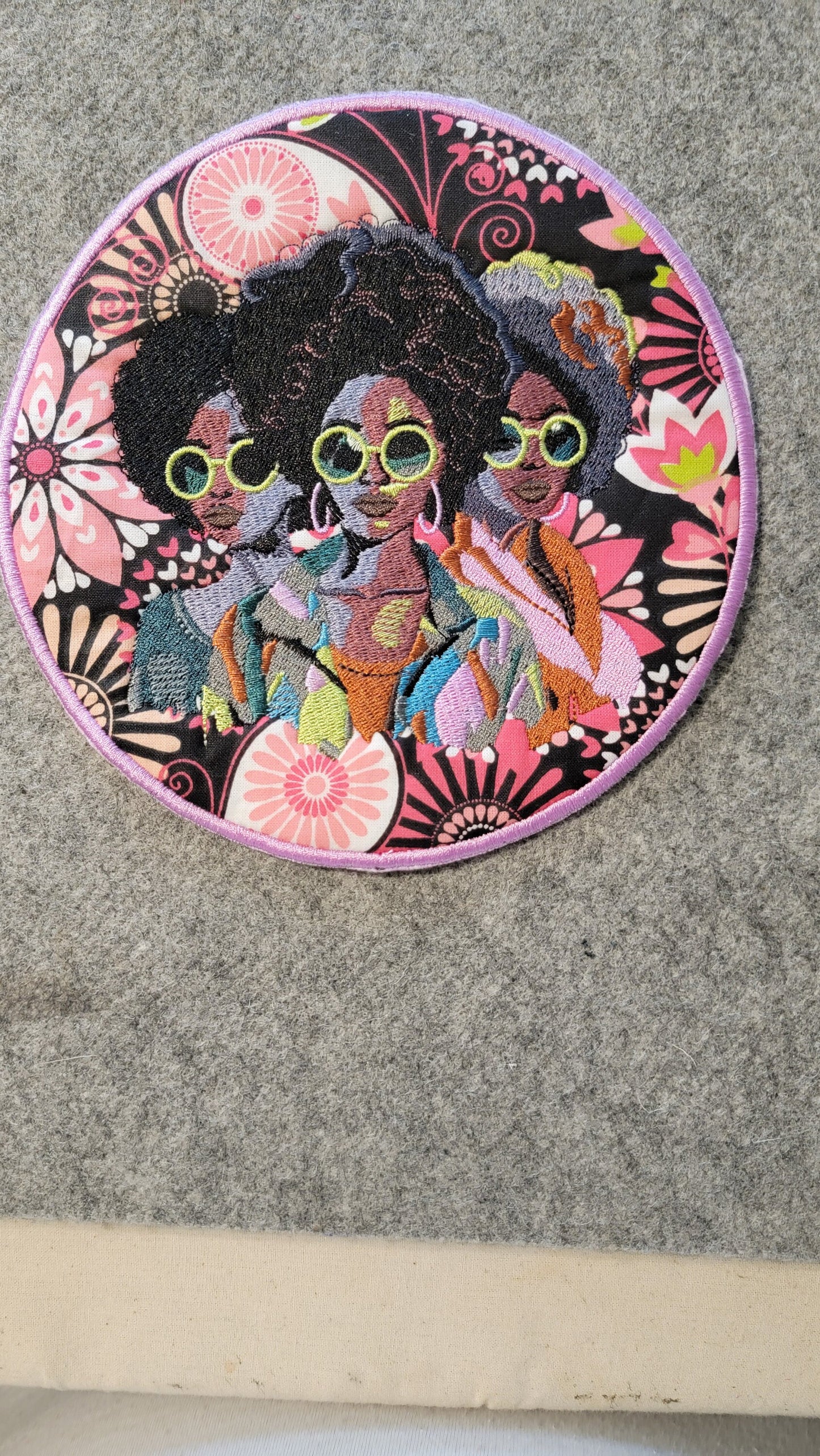 African American Black Sisters Patch, Abstract, Black Girl Magic, Afrocentric Patches, Afro Woman Sew-on Patch, Patches for the Culture