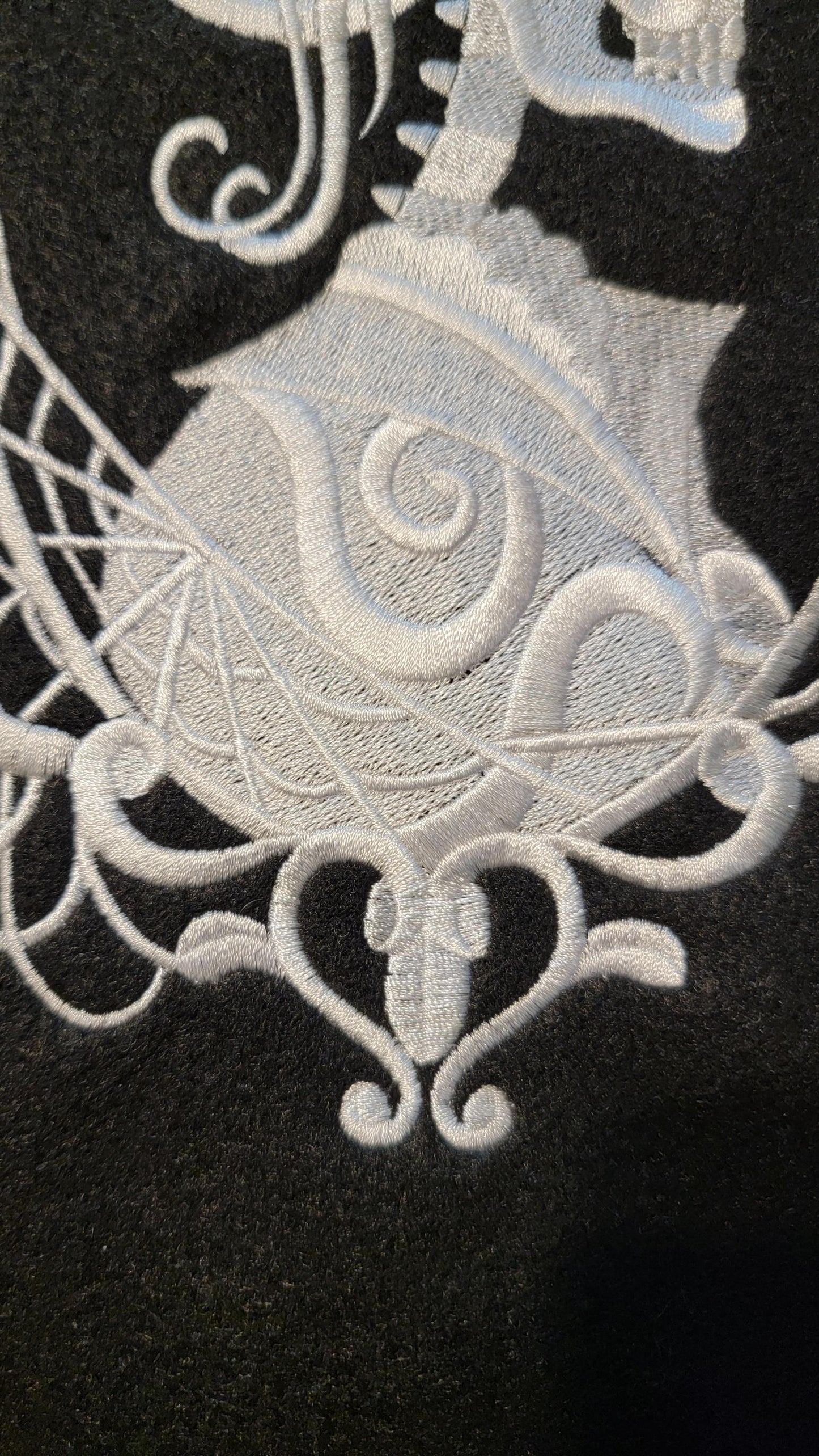 Cameo, Embroidery Skeleton Cameo, 11" Ornate Baroque Skull, Skeleton, Gothic, Dark Side, Gothic Decor, Wall Art