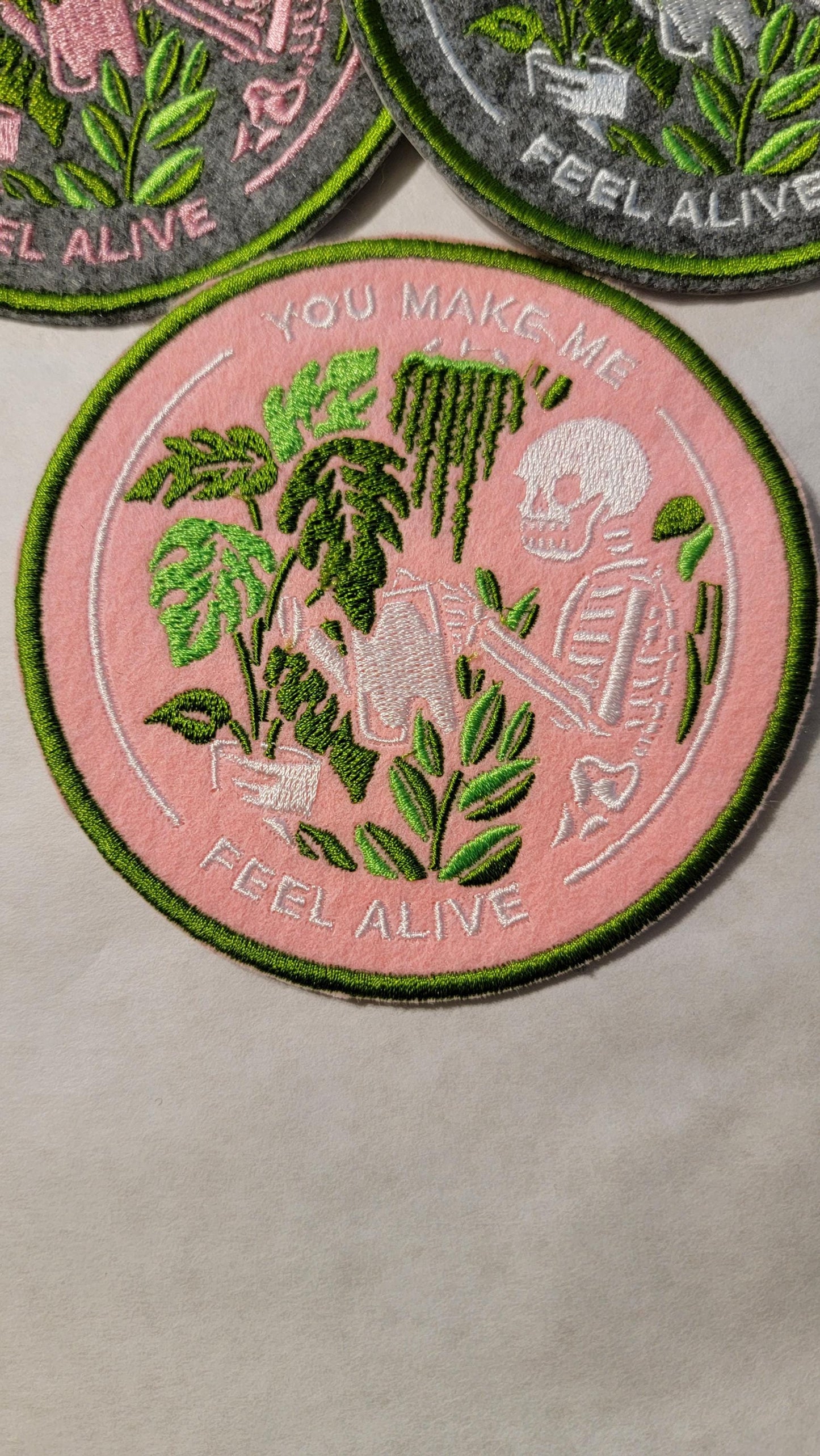 Skeleton and Plants Patch Set of 3