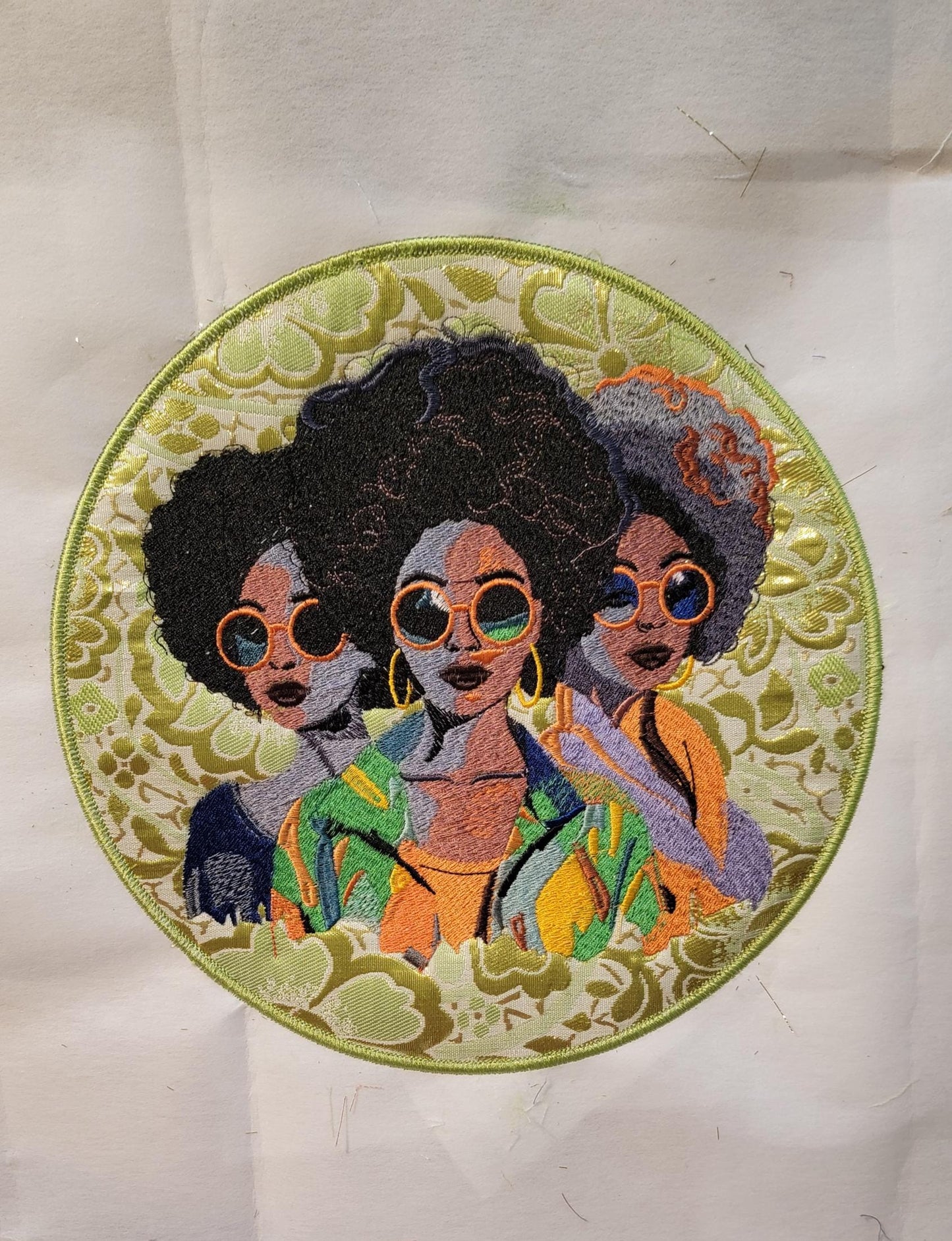 African American Black Sisters Patch, 10" Iron-on Patch, Black Women Abstract, Black Girl Magic, Afrocentric, Brown Skin Girl, Afro Woman