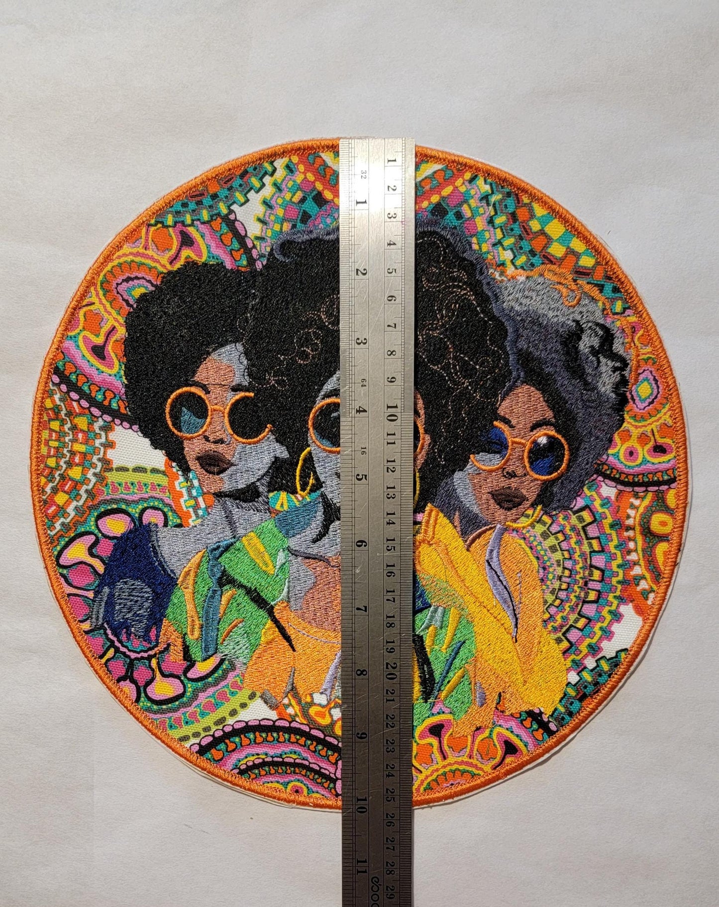 African American Black Sisters Patch, 10" Iron-on Patch, Black Women Abstract, Black Girl Magic, Afrocentric, Brown Skin Girl, Afro Woman