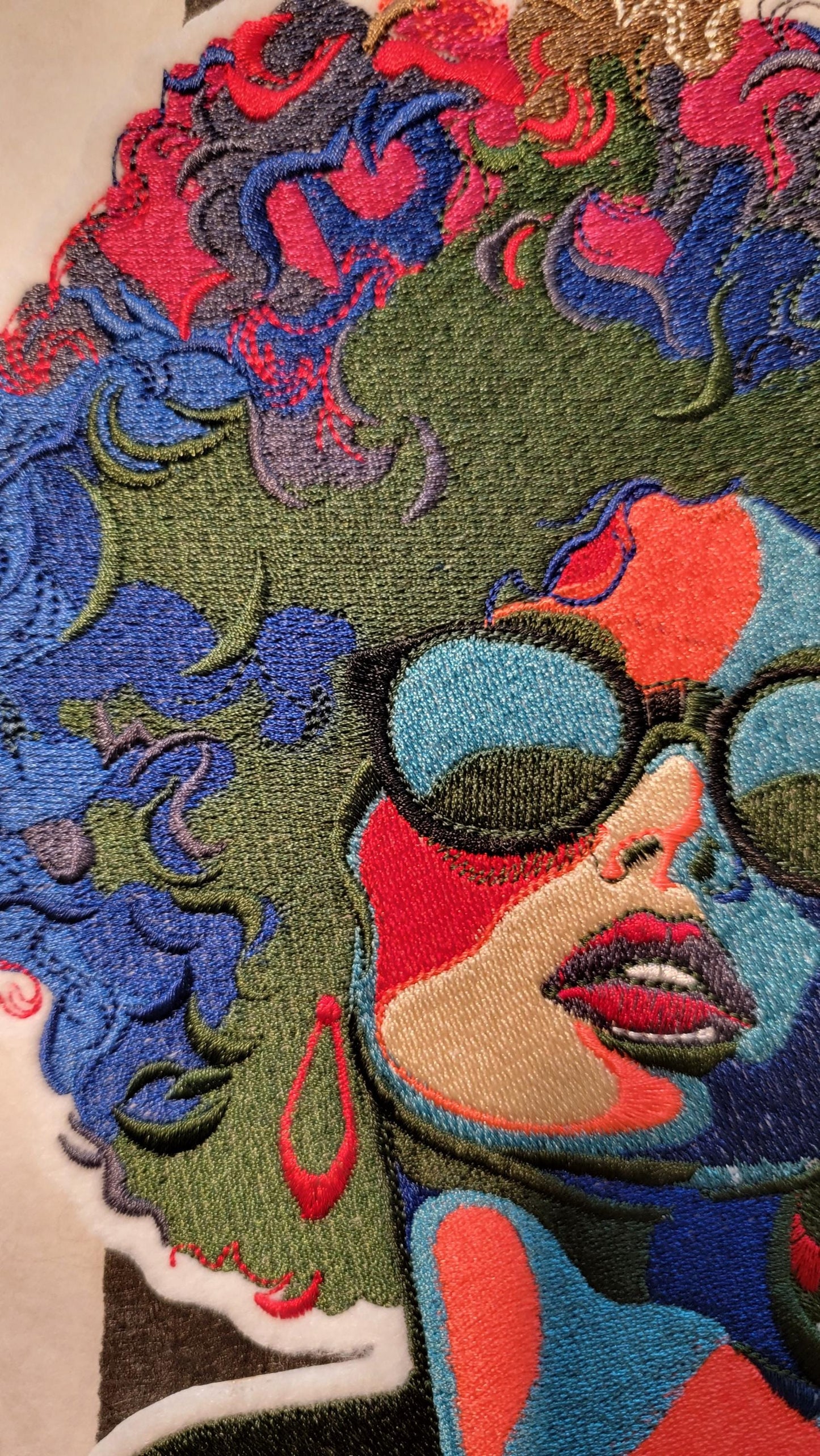 Afro Hair Patches, Abstract and Vibrant Soulful Patches, Afro Queen Patch, 8.5" Large Back Patch, Afro Hairstyles iron-on patch,