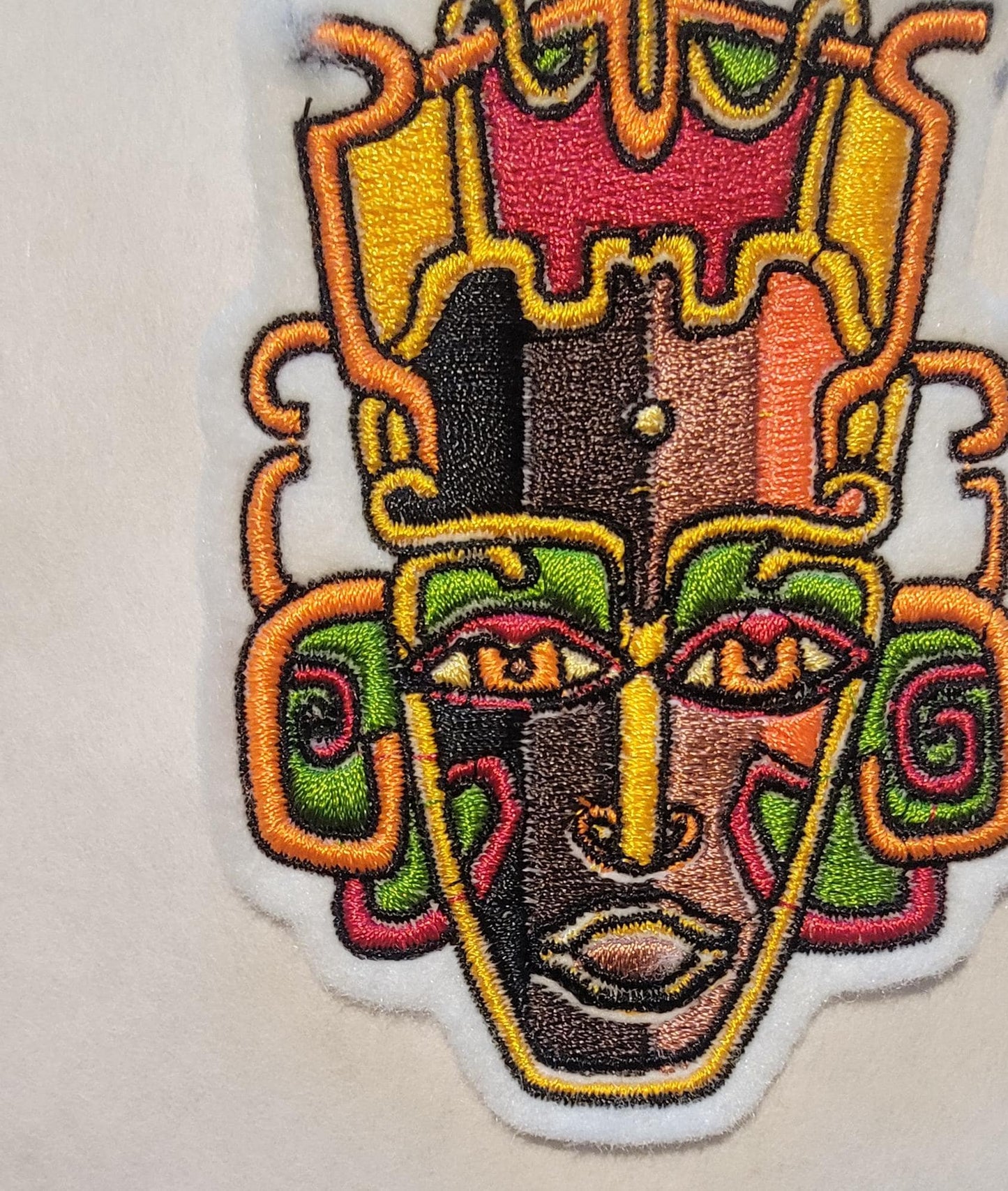 African Mask Iron-on Patch, Tribal African Inspired Iron on Patch, Afrocentric Patches: Bold and Beautiful, Ethnic Chic, African Inspired