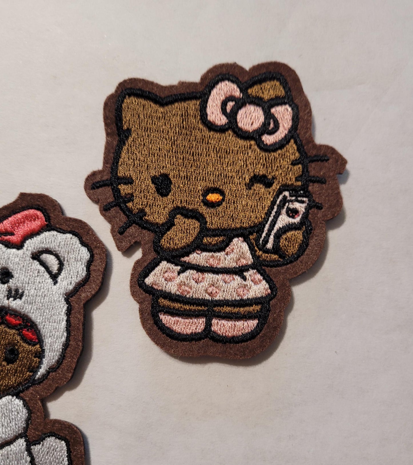 African American H Kitty Patch Iron-On - Embroidered Design, Black H Kitty Patch - Cultural Representation, Melanin, Diverse, Urban,