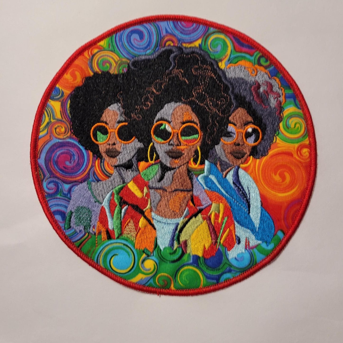African American Black Sisters Patch, 7" Iron-on Patch, Black Women Abstract, Black Girl Magic, Afrocentric, Brown Skin Girl, Afro Woman