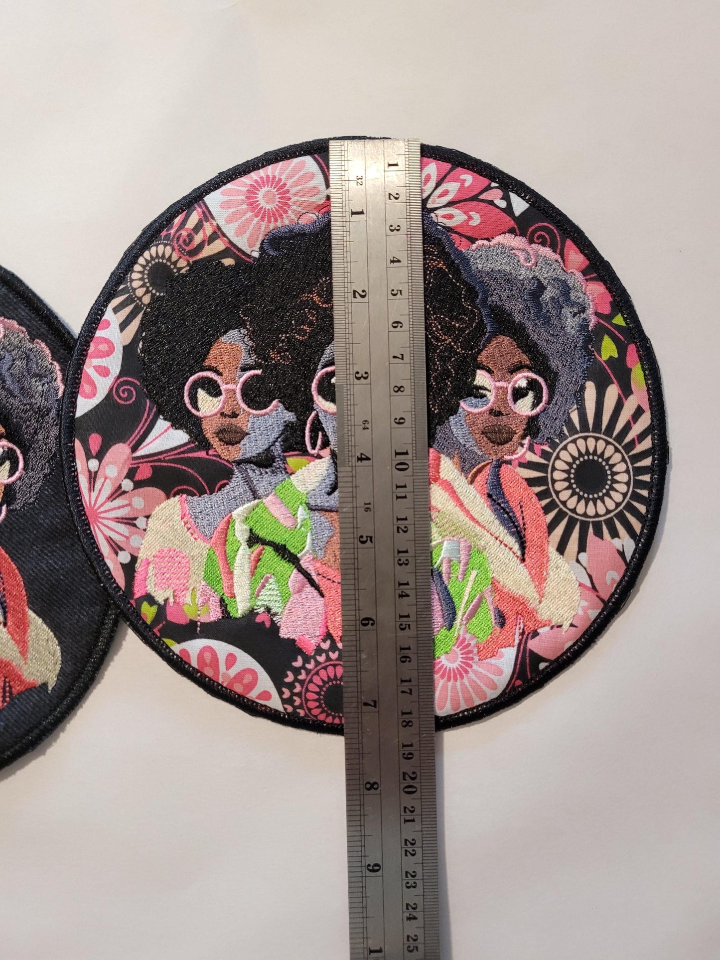 African American Black Sisters Patch, 7" Iron-on Patch, Black Women Abstract, Black Girl Magic, Afrocentric, Brown Skin Girl, Afro Woman