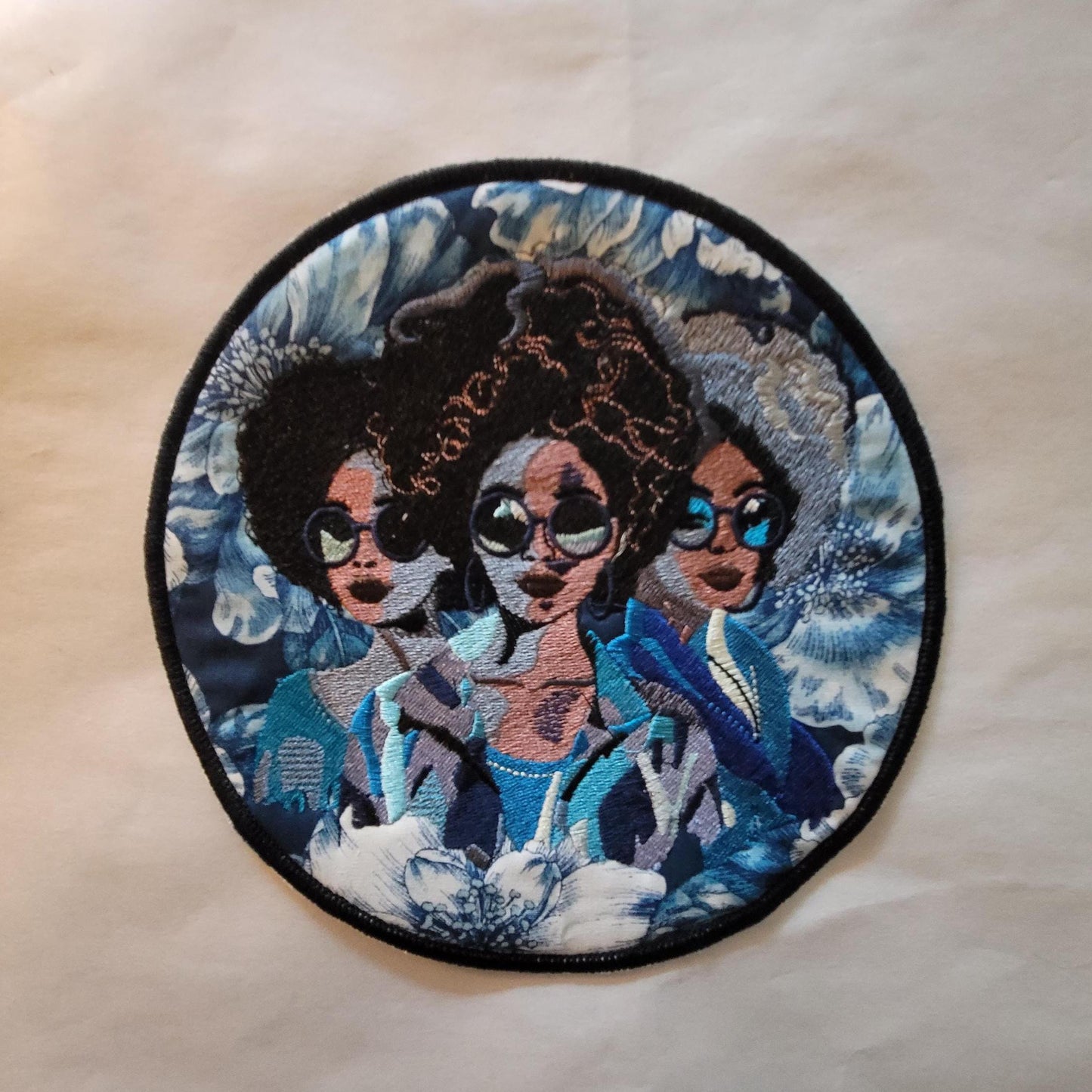 African American Black Sisters Patch, Abstract, Black Girl Magic, Afrocentric Patches, Afro Woman Sew-on Patch, Patches for the Culture