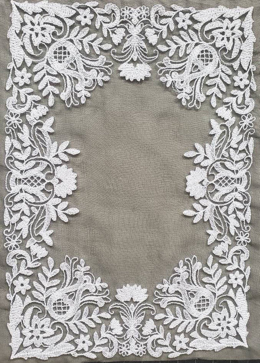 Lace Applique, Embroidery lace, Table runner
