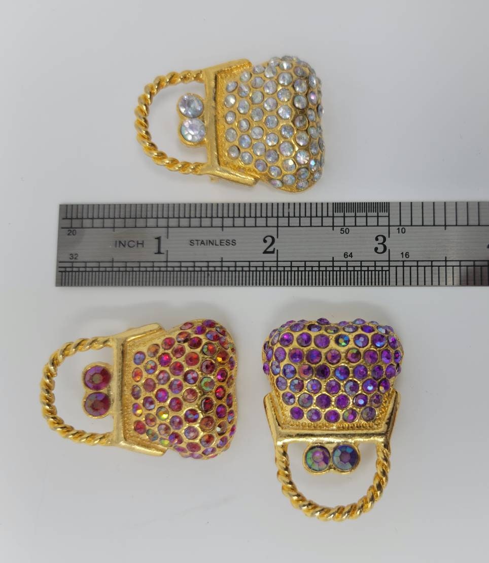 Vintage Handbag Brooch, Pins, Rhinestone Handbag Brooch, Vintage Brooch, Brooch handbags, Vintage Handbag pins, Vintage, Brooch