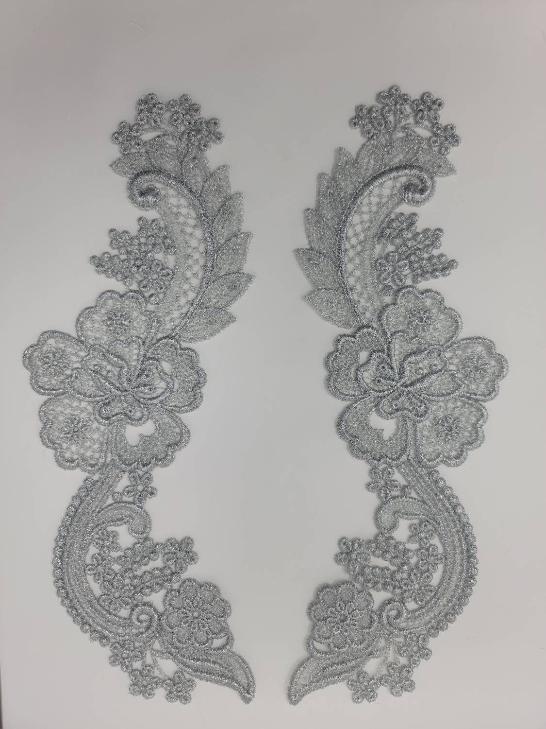 Metallic appliques, costumes, ballroom, gowns, weddings, patches, lace, lingerie