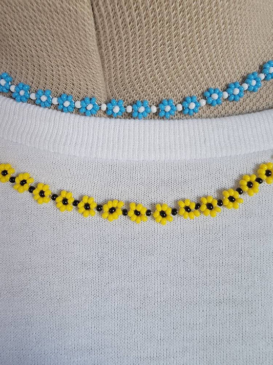 Daisy Bead Chokers, Beaded Chokers, Flower Choker