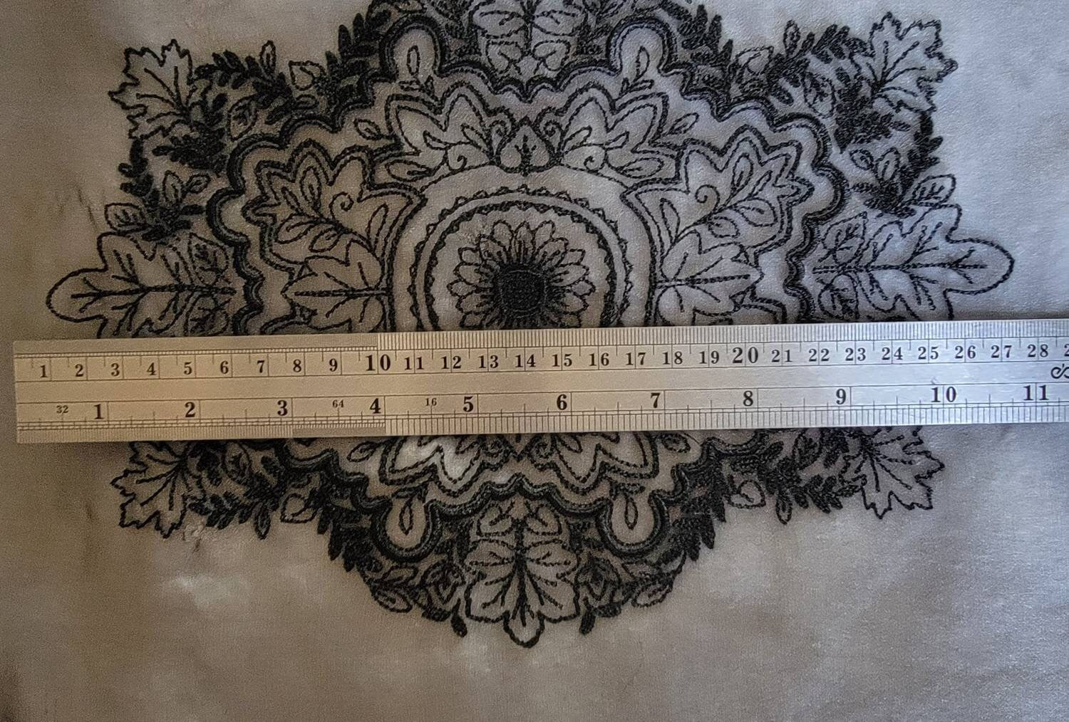 Victorian Lace, Lacy Goth Table Display, Lace Decor, Black Doily, Goth Black Organza Intricate Floral Design, Spooky Decor