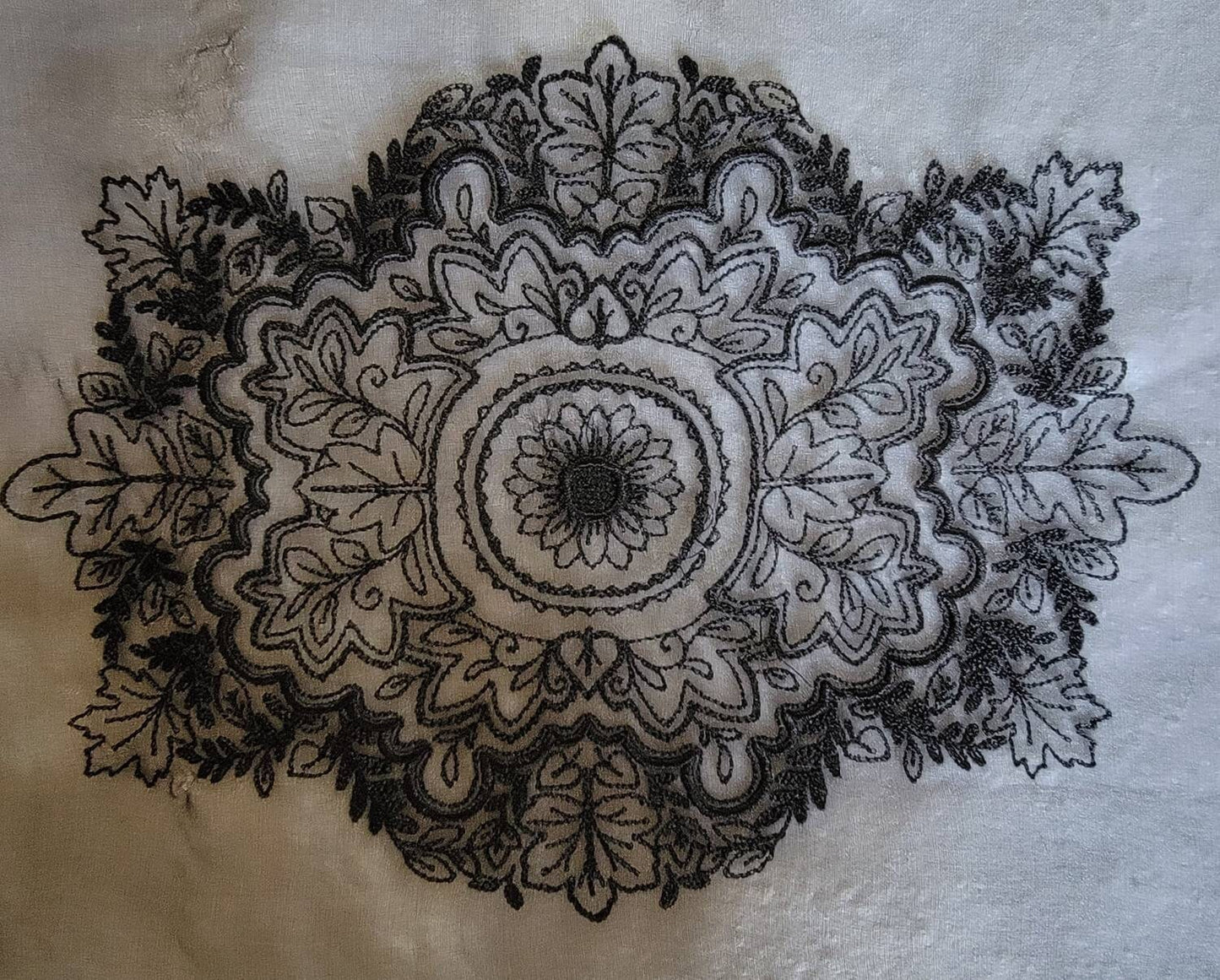 Victorian Lace, Lacy Goth Table Display, Lace Decor, Black Doily, Goth Black Organza Intricate Floral Design, Spooky Decor