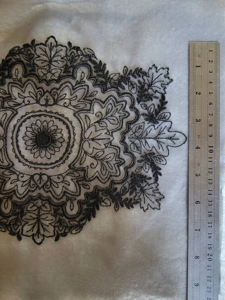 Victorian Lace, Lacy Goth Table Display, Lace Decor, Black Doily, Goth Black Organza Intricate Floral Design, Spooky Decor