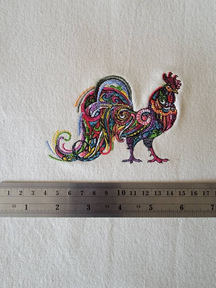 Rooster, Tapestry, Embroidery, Embroidered Rooster, Wall Hangings, Kitchen Decor, Rooster Kitchen Wall Hanging, Rooster Art Wall Decor