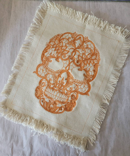 Skull Tapestry, Skull Embroidery, Embroidery Skull Patch Tapestry