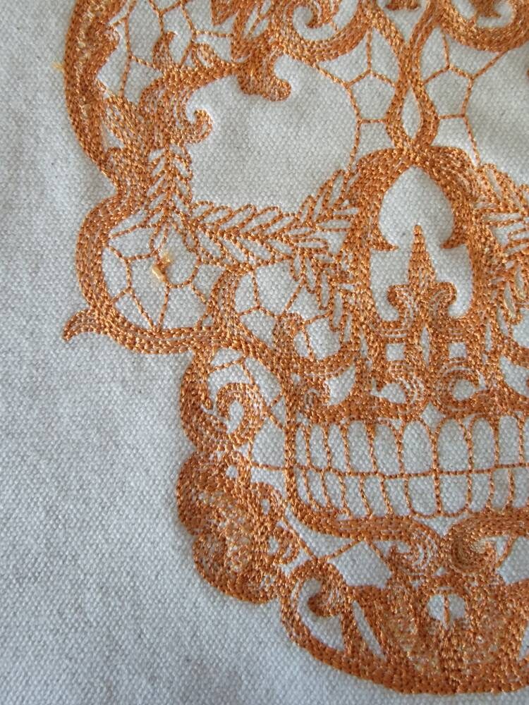 Skull Tapestry, Skull Embroidery, Embroidery Skull Patch Tapestry