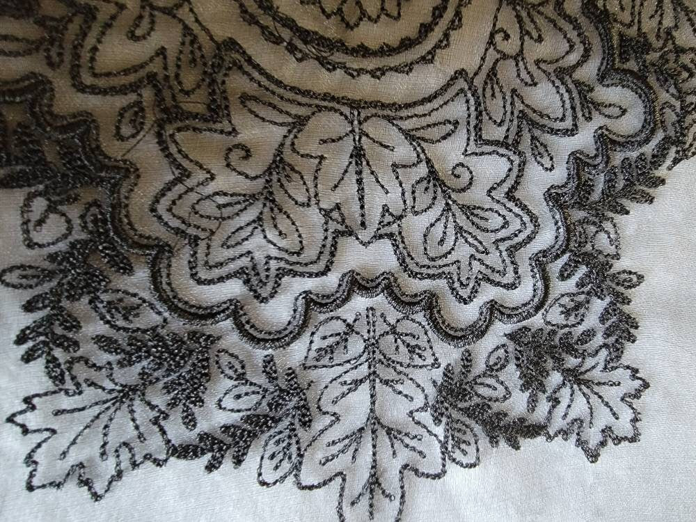 Victorian Lace, Lacy Goth Table Display, Lace Decor, Black Doily, Goth Black Organza Intricate Floral Design, Spooky Decor