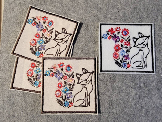 Cat, Floral Cat Iron-on Patch, Floral Cat, Cat Tapestry patch, Kitty, Kitten,