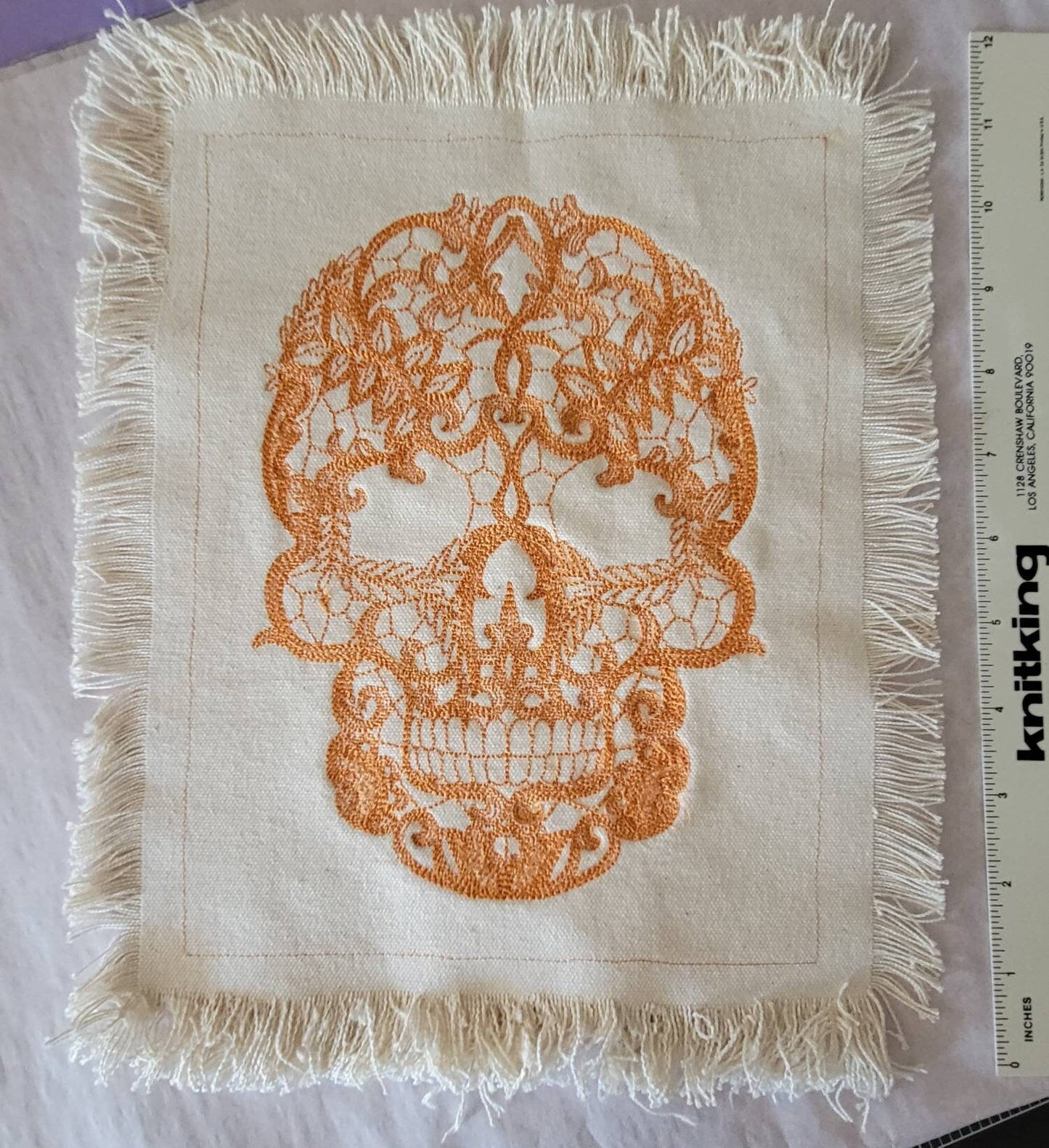 Skull Tapestry, Skull Embroidery, Embroidery Skull Patch Tapestry
