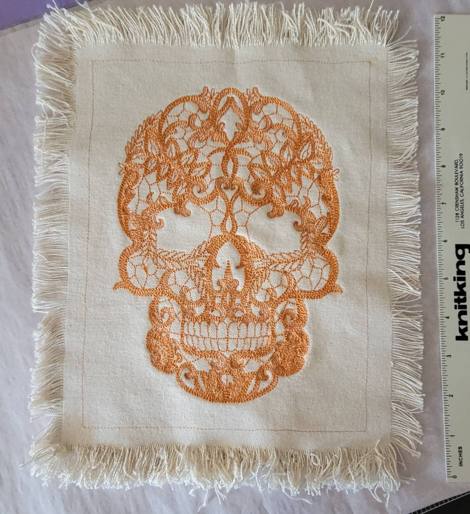 Skull Tapestry, Skull Embroidery, Embroidery Skull Patch Tapestry