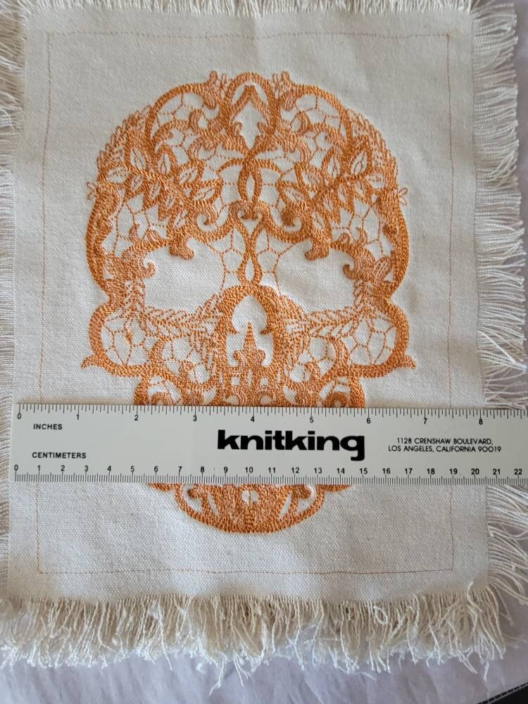Skull Tapestry, Skull Embroidery, Embroidery Skull Patch Tapestry