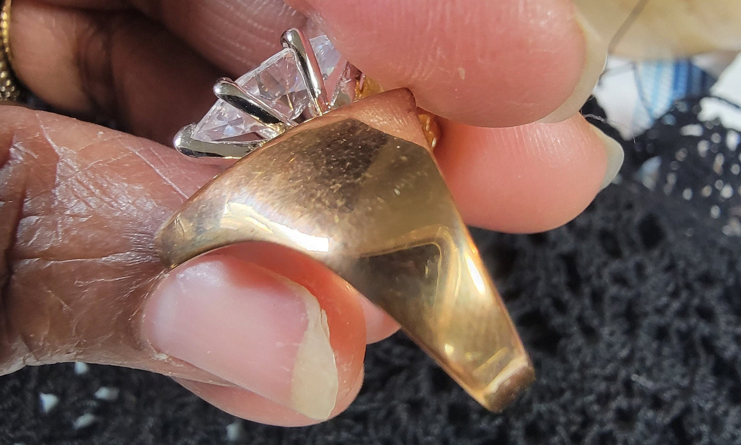 Marquise cut Cubic Zirconia, Statement Ring, Costume Jewelry