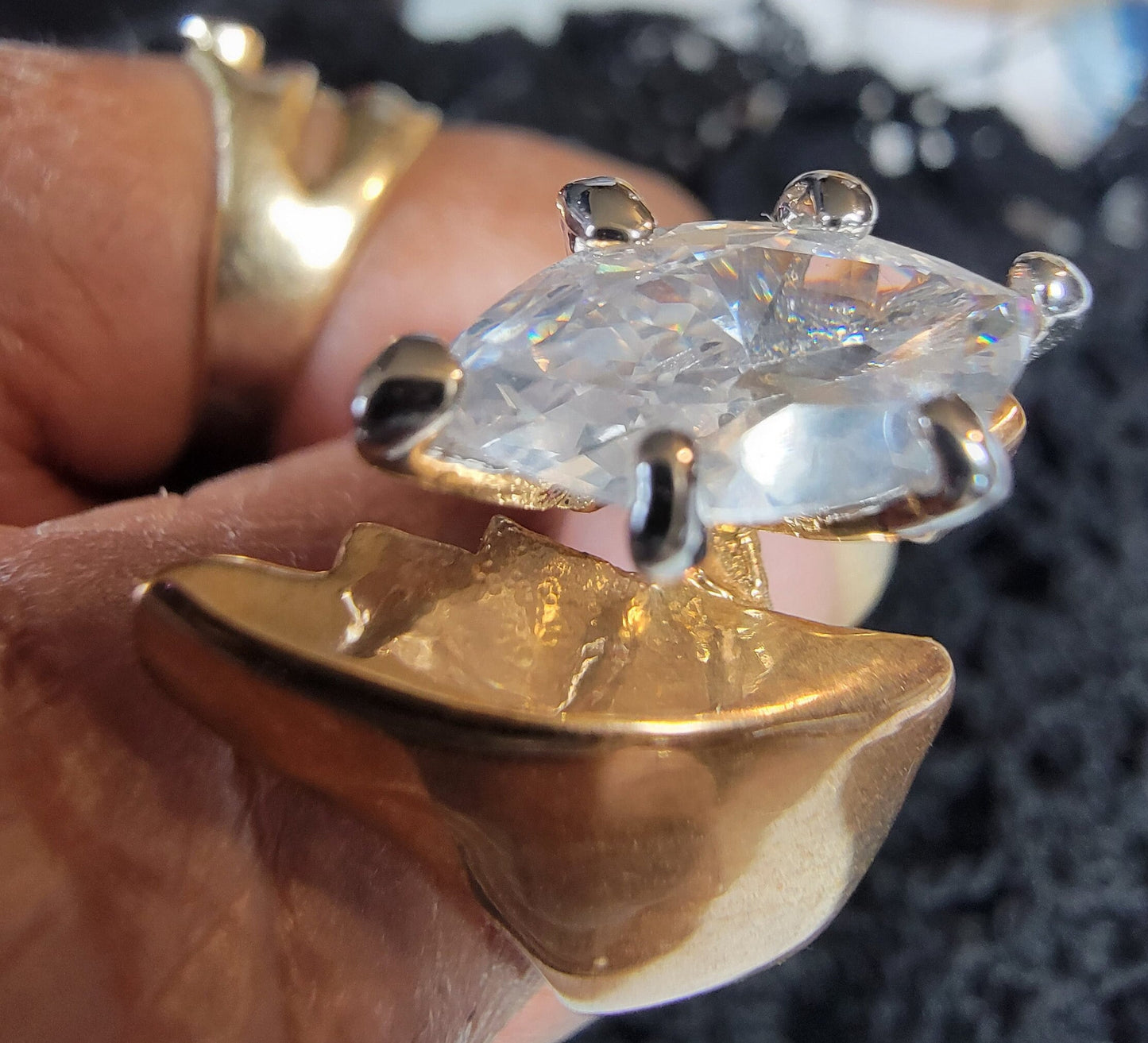 Marquise cut Cubic Zirconia, Statement Ring, Costume Jewelry