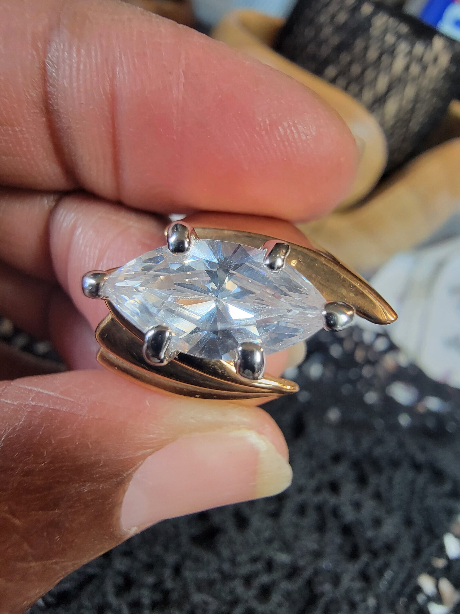 Marquise cut Cubic Zirconia, Statement Ring, Costume Jewelry