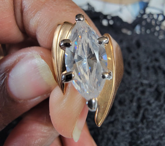 Marquise cut Cubic Zirconia, Statement Ring, Costume Jewelry