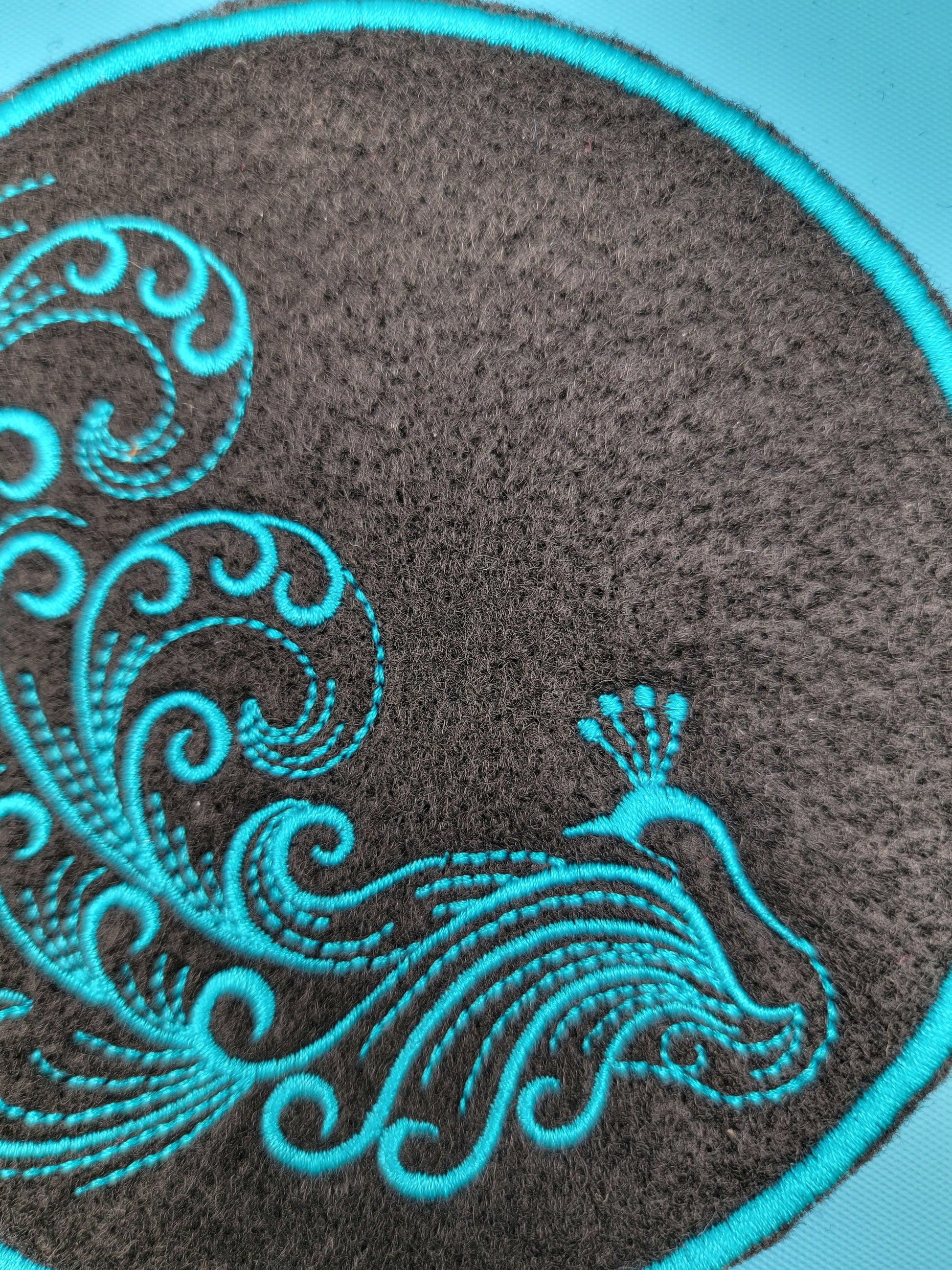 Peacocks, Peacock Patch, Recycled Jean Patches of Peacocks, Iron-on patches, Jean Jacket Patches