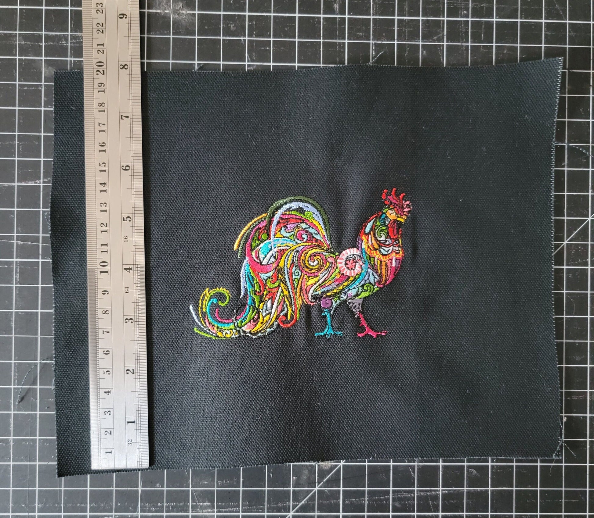 Rooster, Tapestry, Embroidery, Embroidered Rooster, Wall Hangings, Kitchen Decor, Rooster Kitchen Wall Hanging, Rooster Art Wall Decor