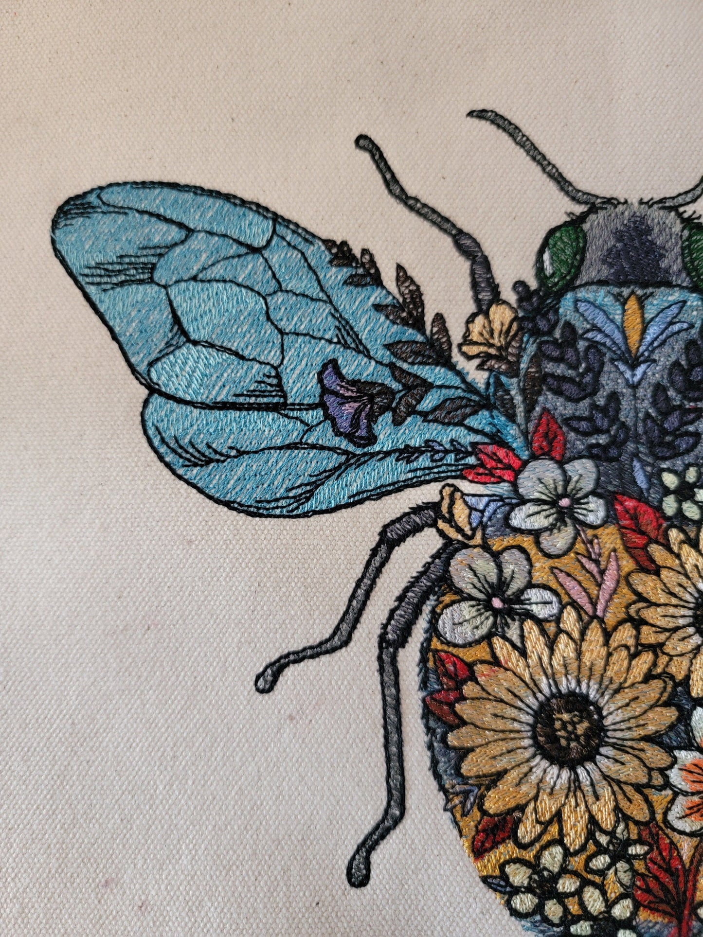 Bee Tapestry, Bee Embroidery, Wall hanging, Kitchen Decor, Bee Lovers, Bee Keepers, Decor