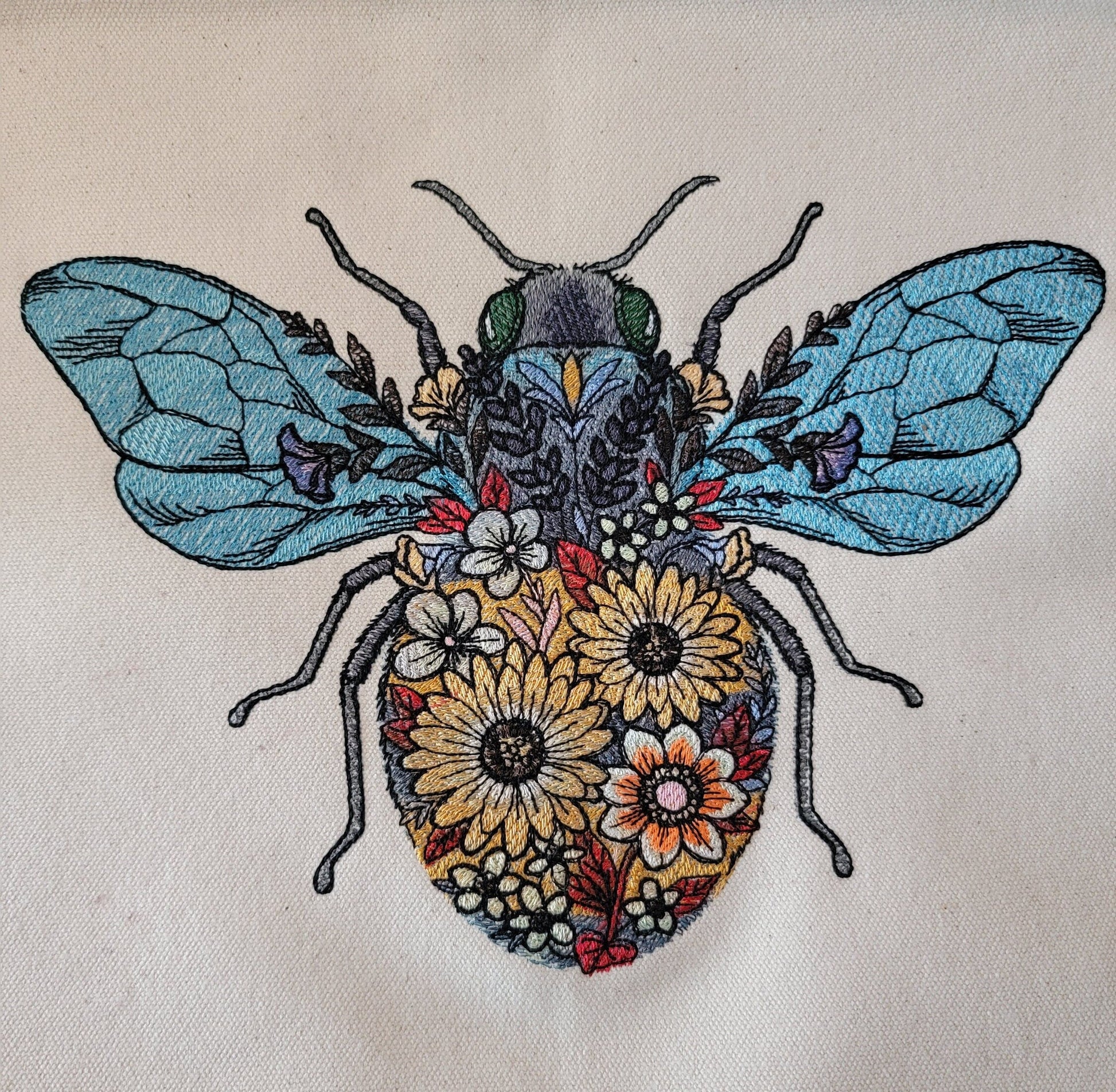 Bee Tapestry, Bee Embroidery, Wall hanging, Kitchen Decor, Bee Lovers, Bee Keepers, Decor